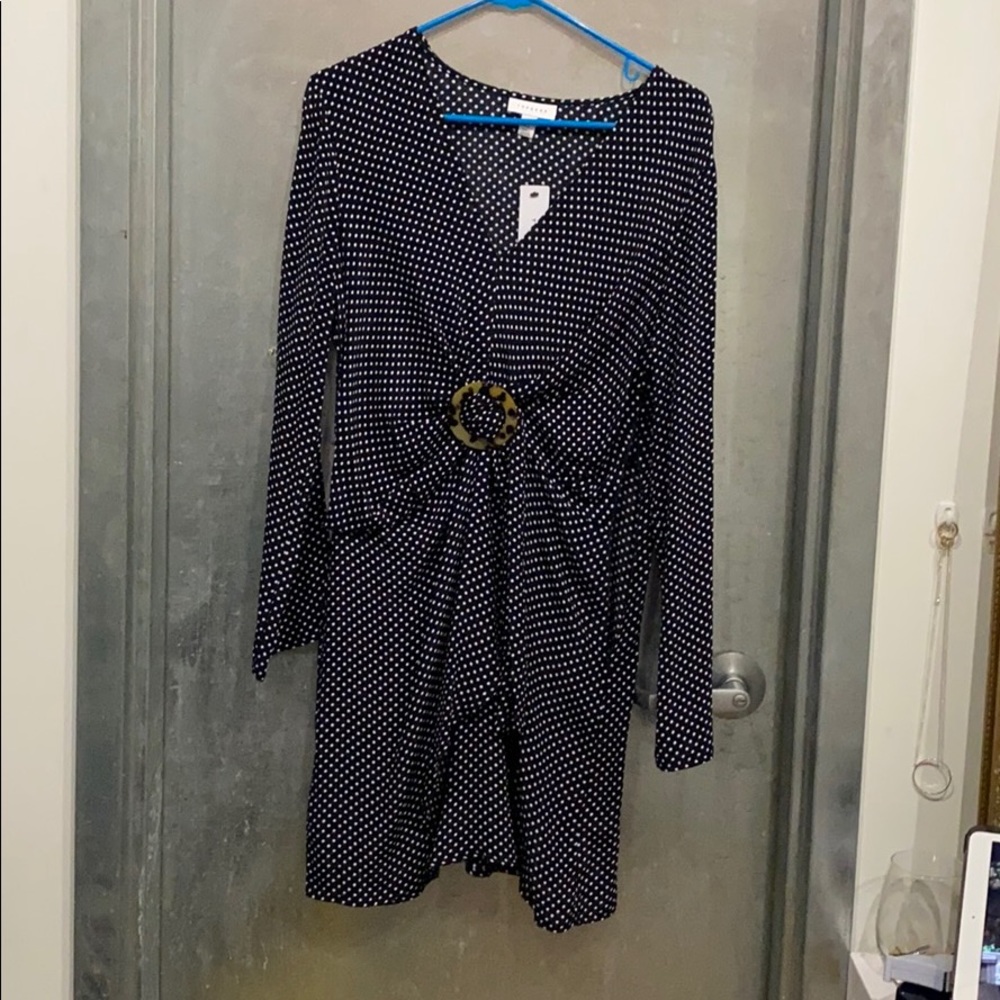 Topshop Polka Dot Cinched waist dress